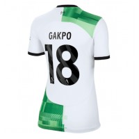 Fotballdrakt Dame Liverpool Cody Gakpo #18 Bortedrakt 2023-24 Kortermet